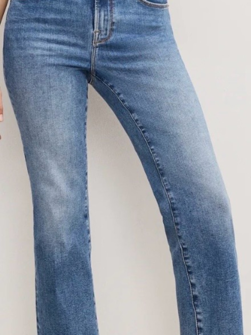 Good American Always Fits Straight Leg Jeans Size 14-18 PETITE Stretch Denim